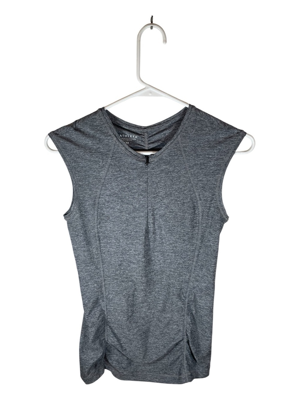 Athleta Pacifica Contoured Heather Tank Top 1/4 Zip Gray XXS Athletic